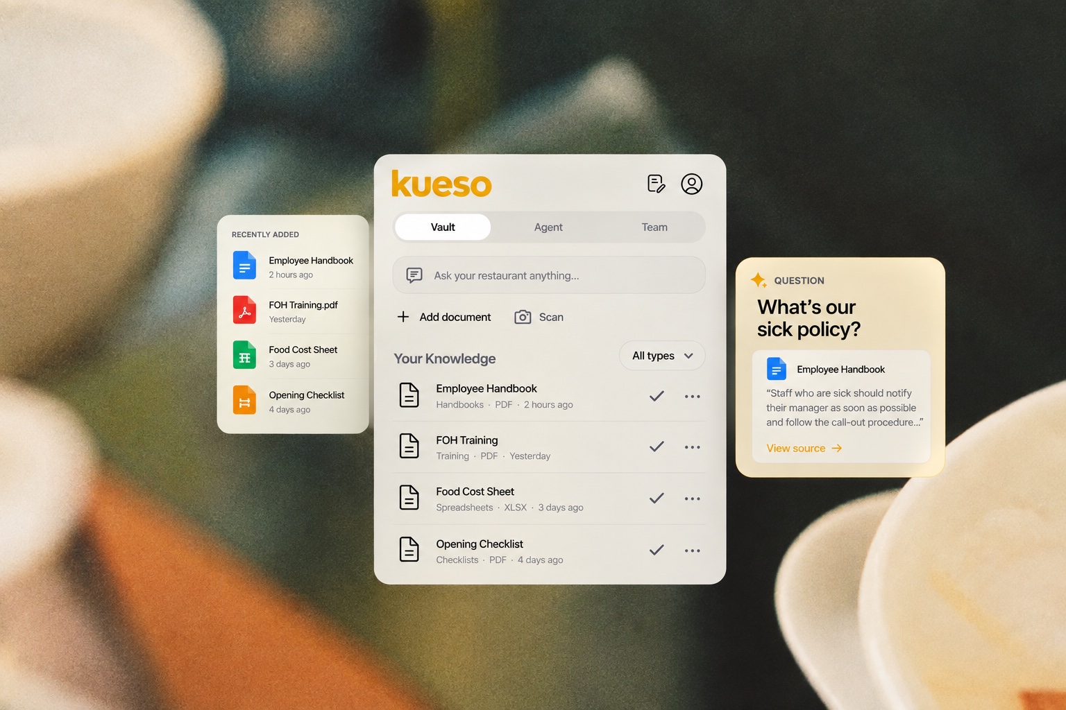 Vault on a phone: everything Kueso knows about your restaurant